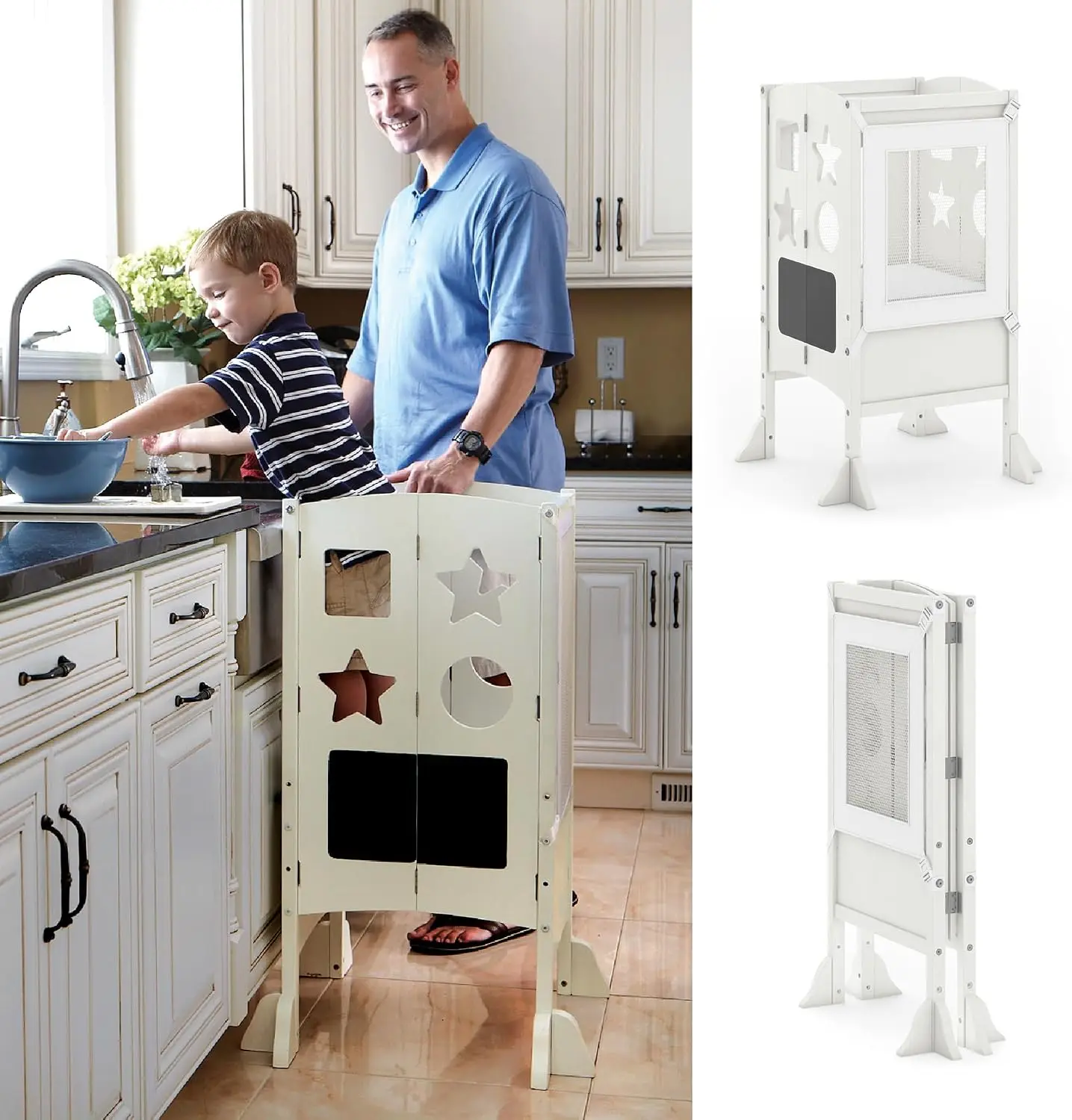 Toddler Learning Tower - Classic Kitchen Helper® Stool - Ivory: