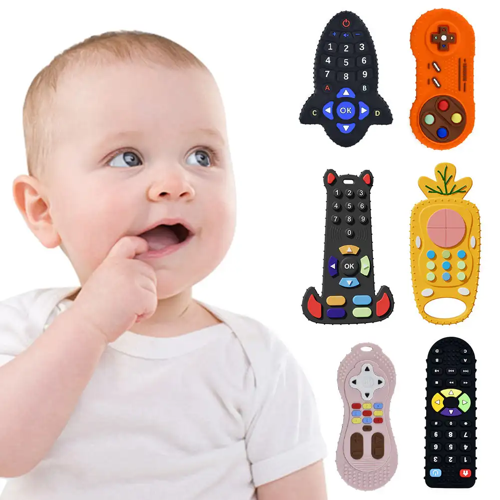 Baby Products Natural - Baby Silicone Teether Toys Remote Control