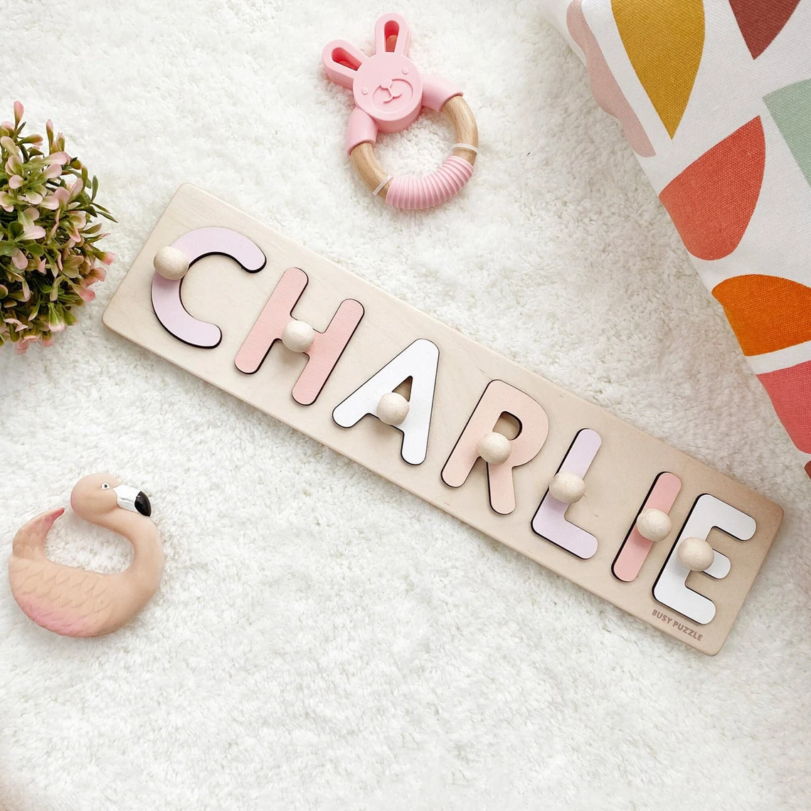 Baby Products Gift - Personalized Name Puzzle With Pegs |