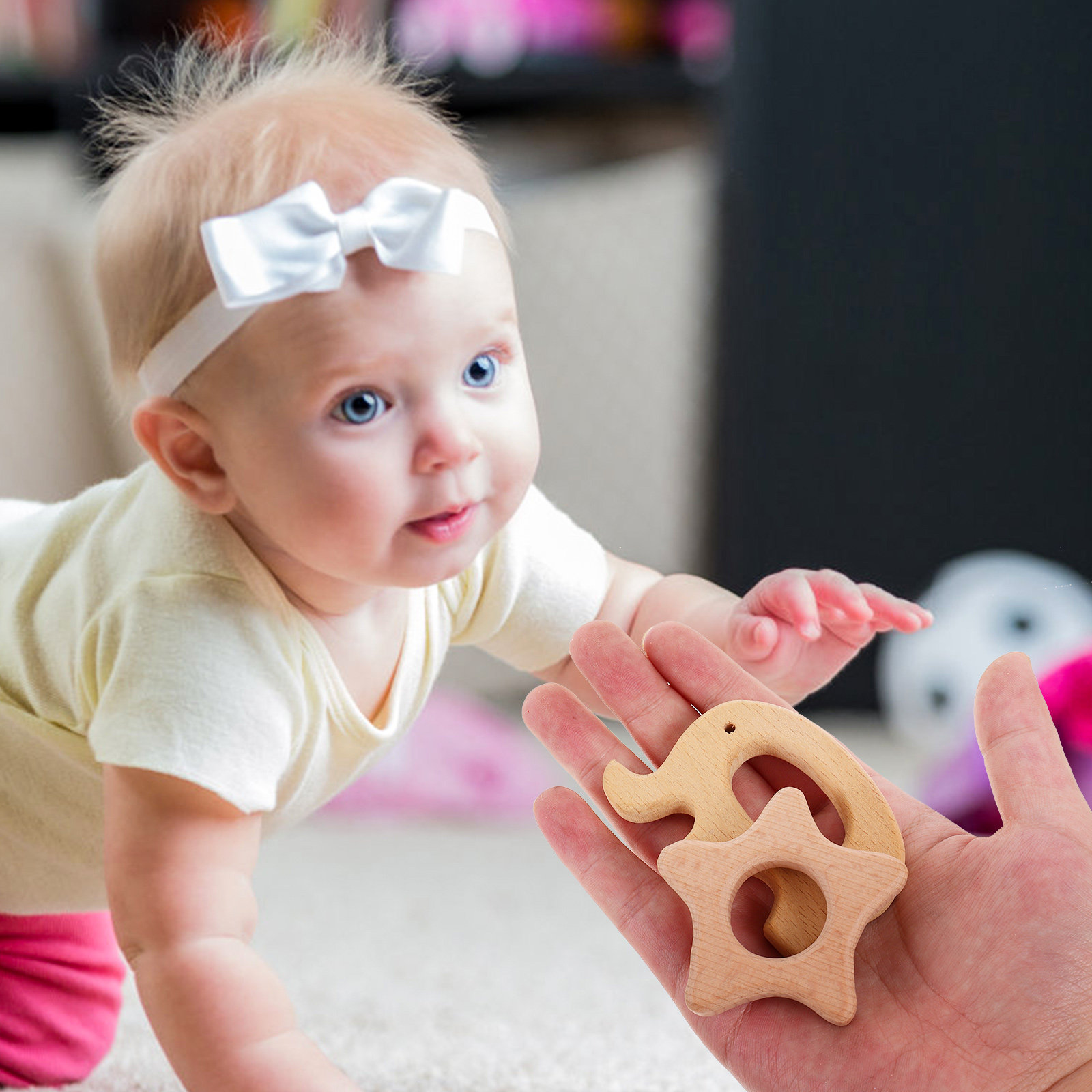 9Pcs Natural Beech Wood Animal - Baby Products Natural ulasan dan harga