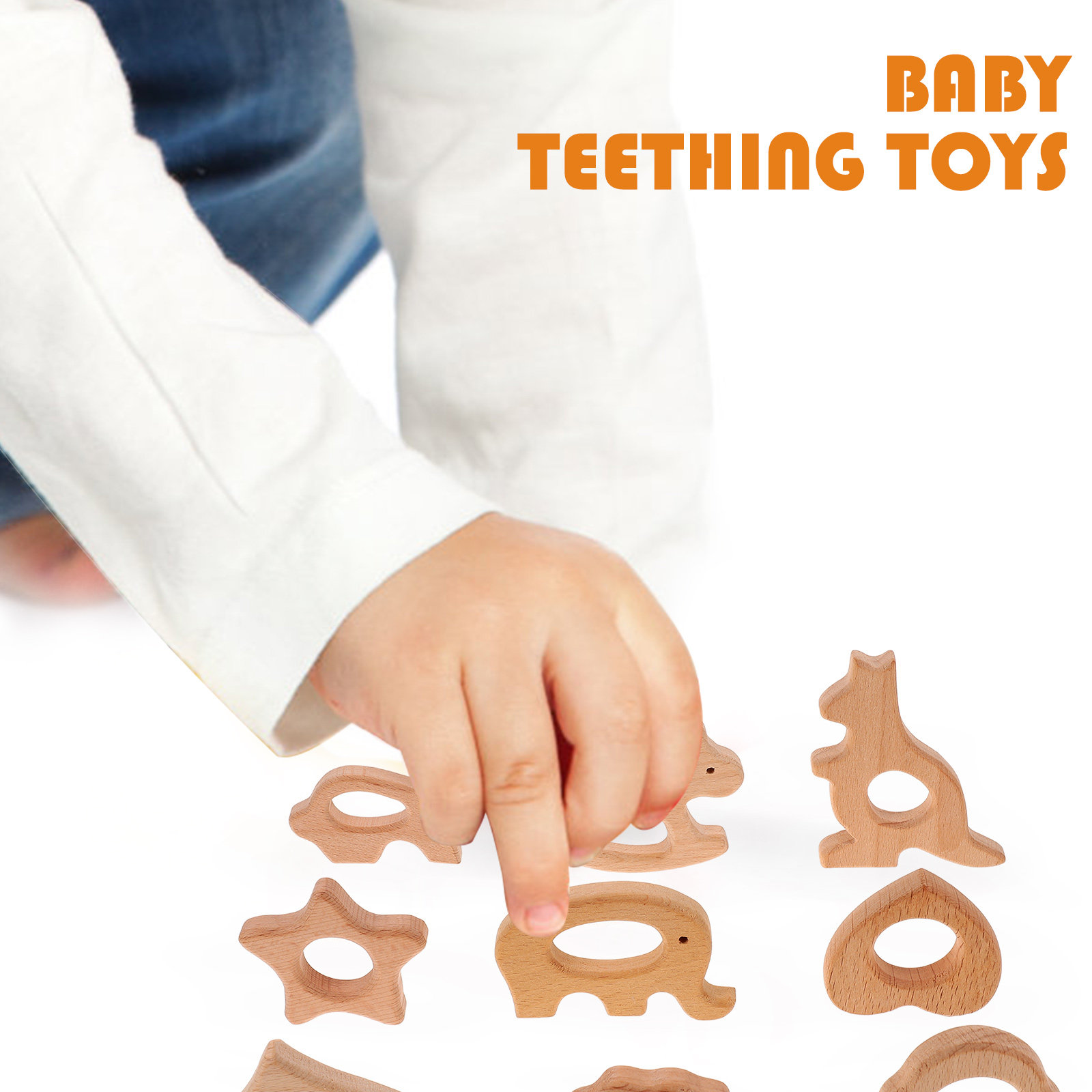9Pcs Natural Beech Wood Animal - Baby Products Natural ulasan dan harga