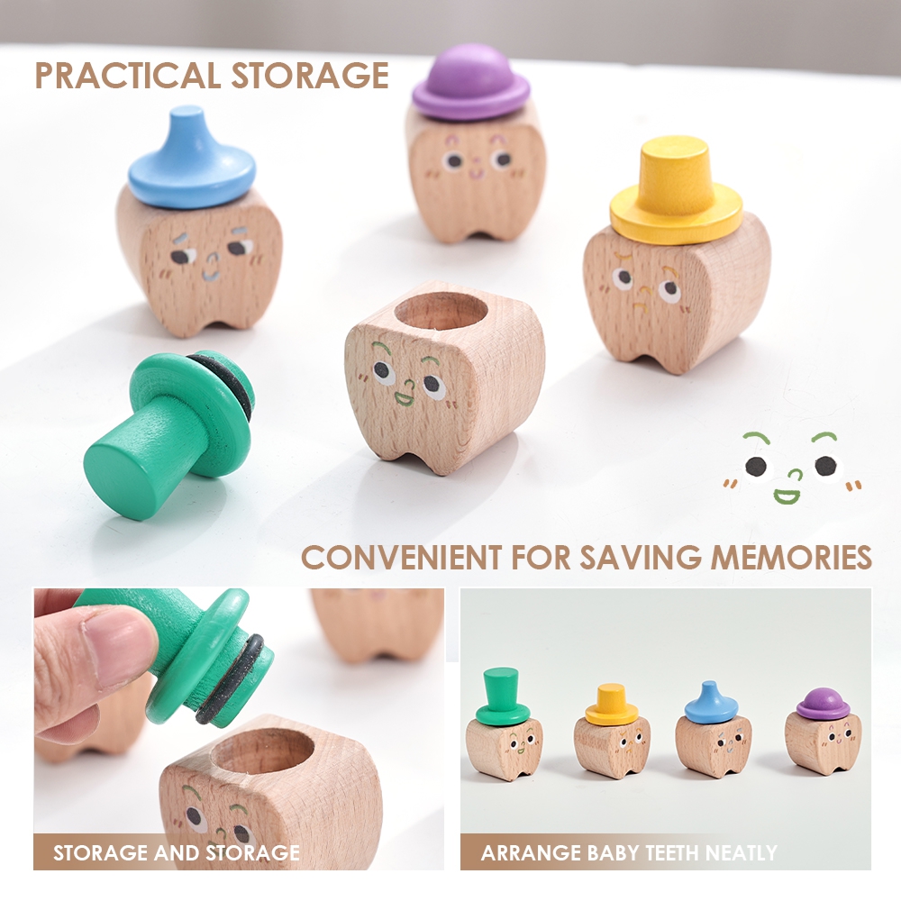 4pc Set Baby Tooth Wooden Box  - Baby Products Natural ulasan dan harga