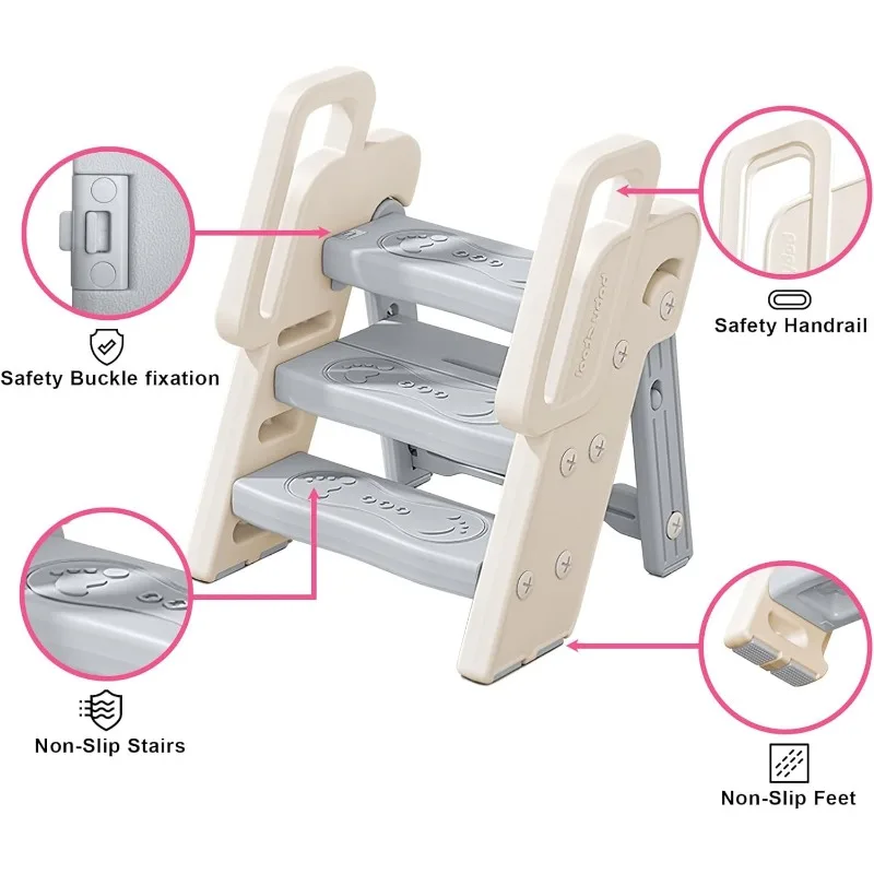 3 Step Stool with Handles Anti - Toddler Learning Tower ulasan dan harga