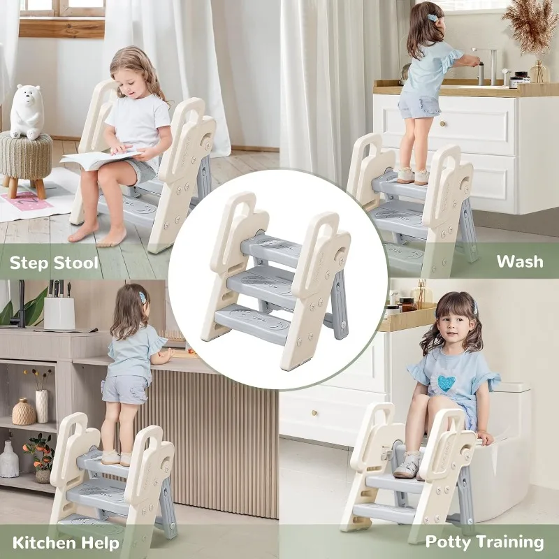 3 Step Stool with Handles Anti - Toddler Learning Tower ulasan dan harga