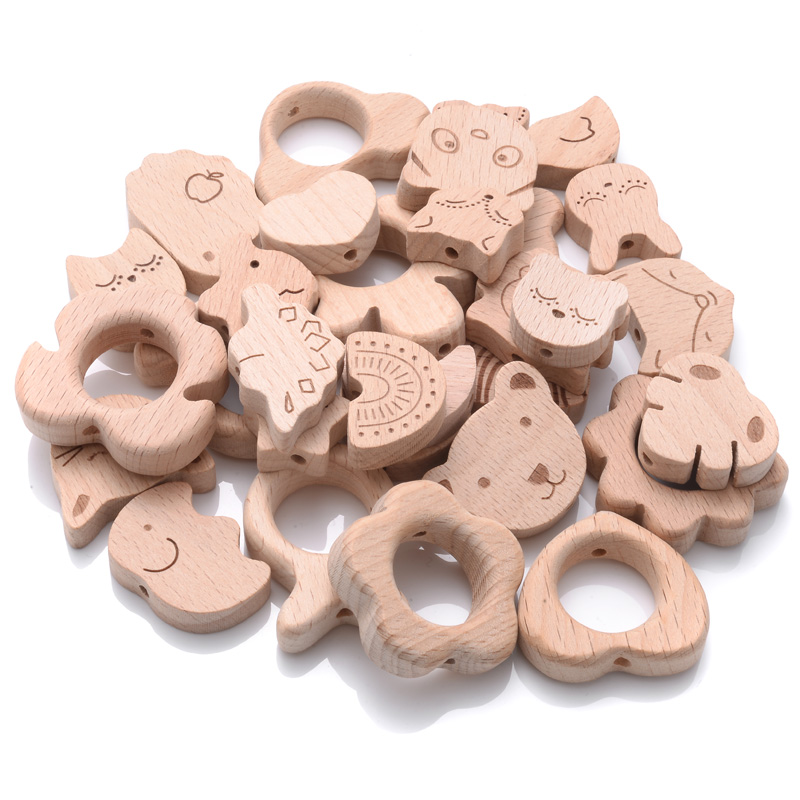 10Pcs Natural Beech Wooden Bea - Baby Products Natural ulasan dan harga
