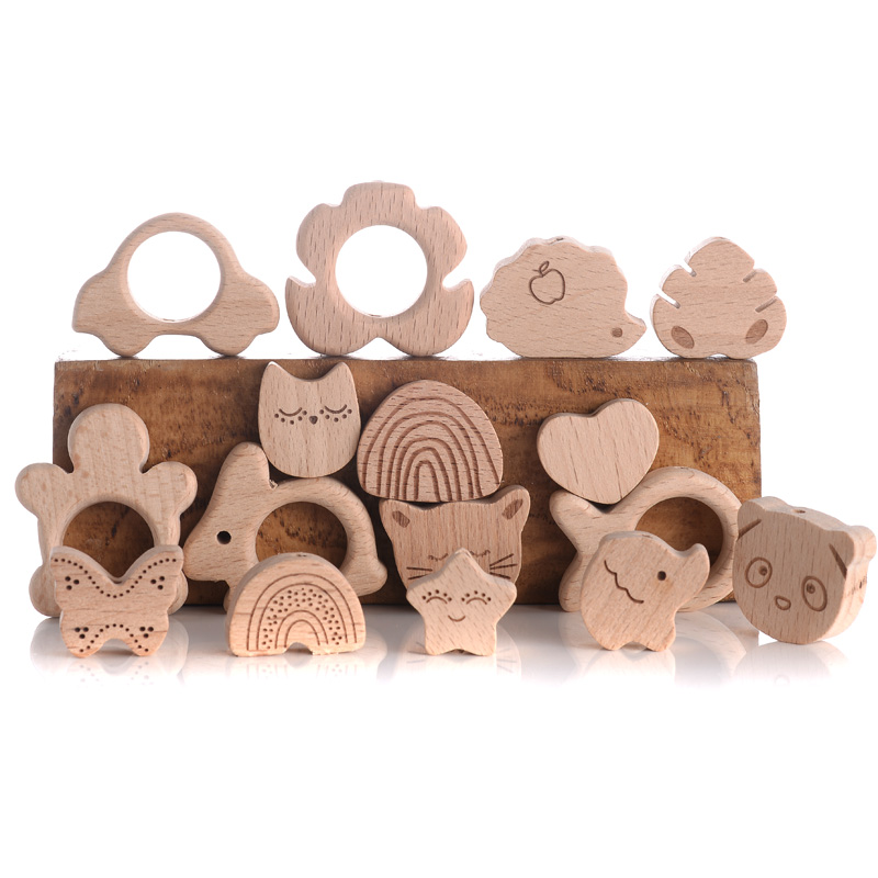 10Pcs Natural Beech Wooden Bea - Baby Products Natural ulasan dan harga
