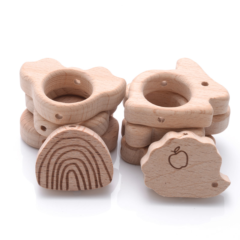 10Pcs Natural Beech Wooden Bea - Baby Products Natural ulasan dan harga