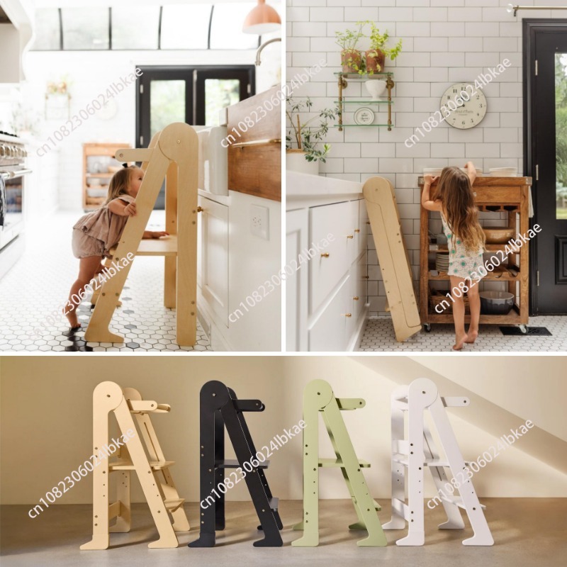 Wooden kids foldable learning  - Toddler Learning Tower ulasan dan harga
