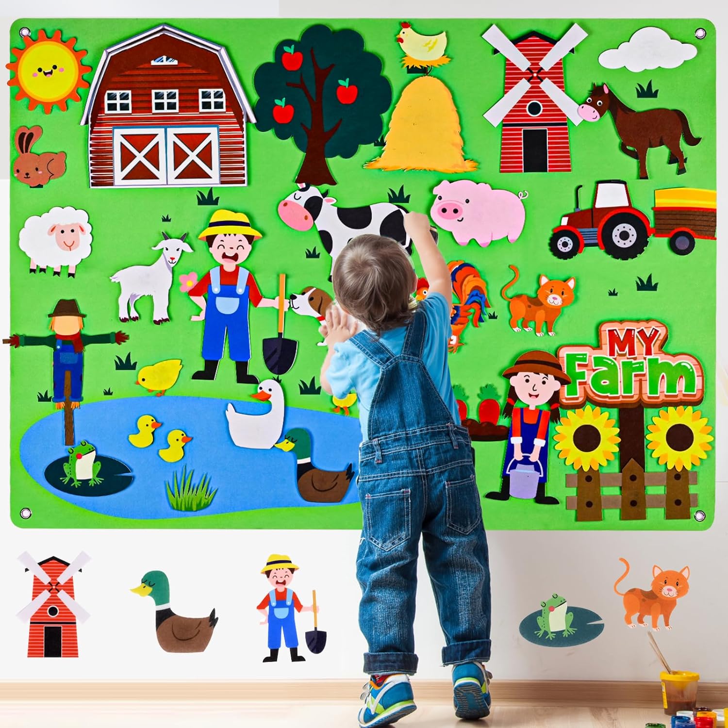 Farm Animals Felt Story Busy B - Toddler Learning Tower ulasan dan harga