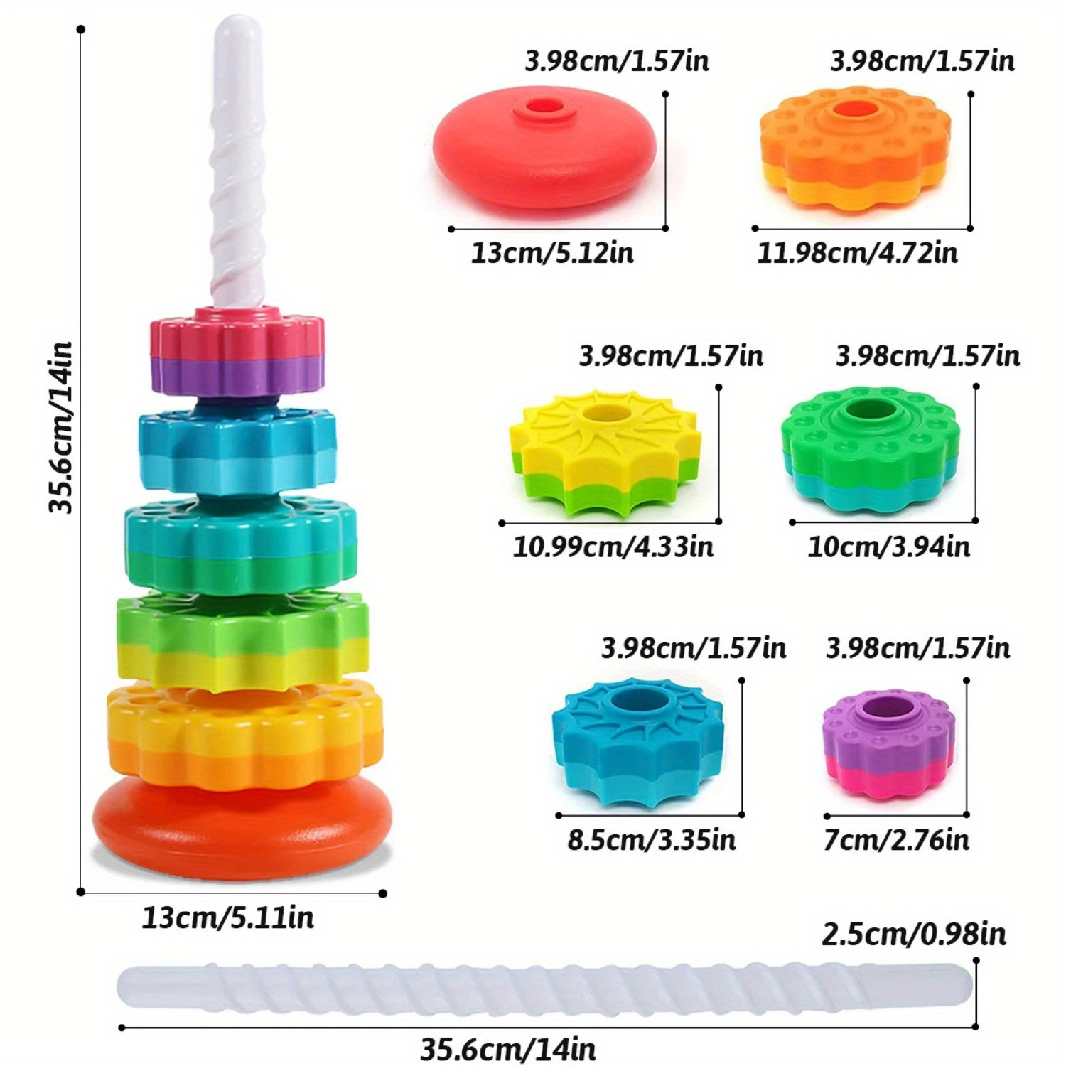 Rotating Rainbow Tower Stack & - Toddler Learning Tower ulasan dan harga