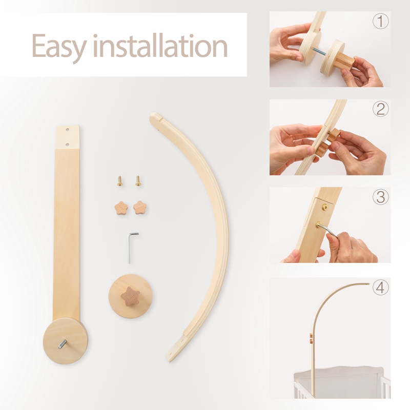 Baby Wooden Bed Bell Bracket M - Baby Rattle Toy Set ulasan dan harga