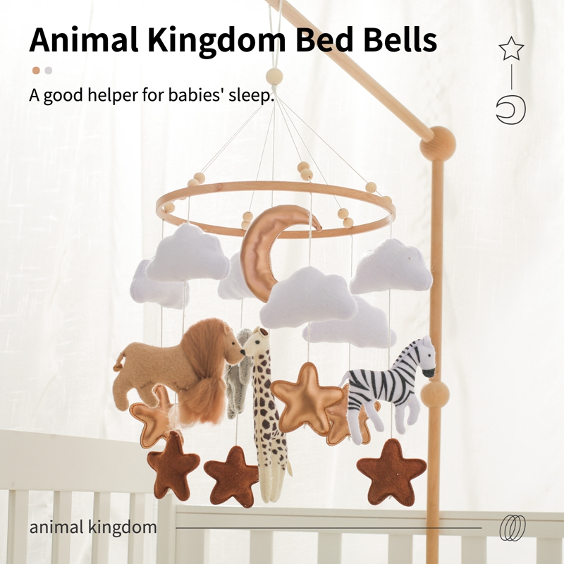 Crib Mobile Bed Bell Wooden Ba - Baby Rattle Toy Set ulasan dan harga