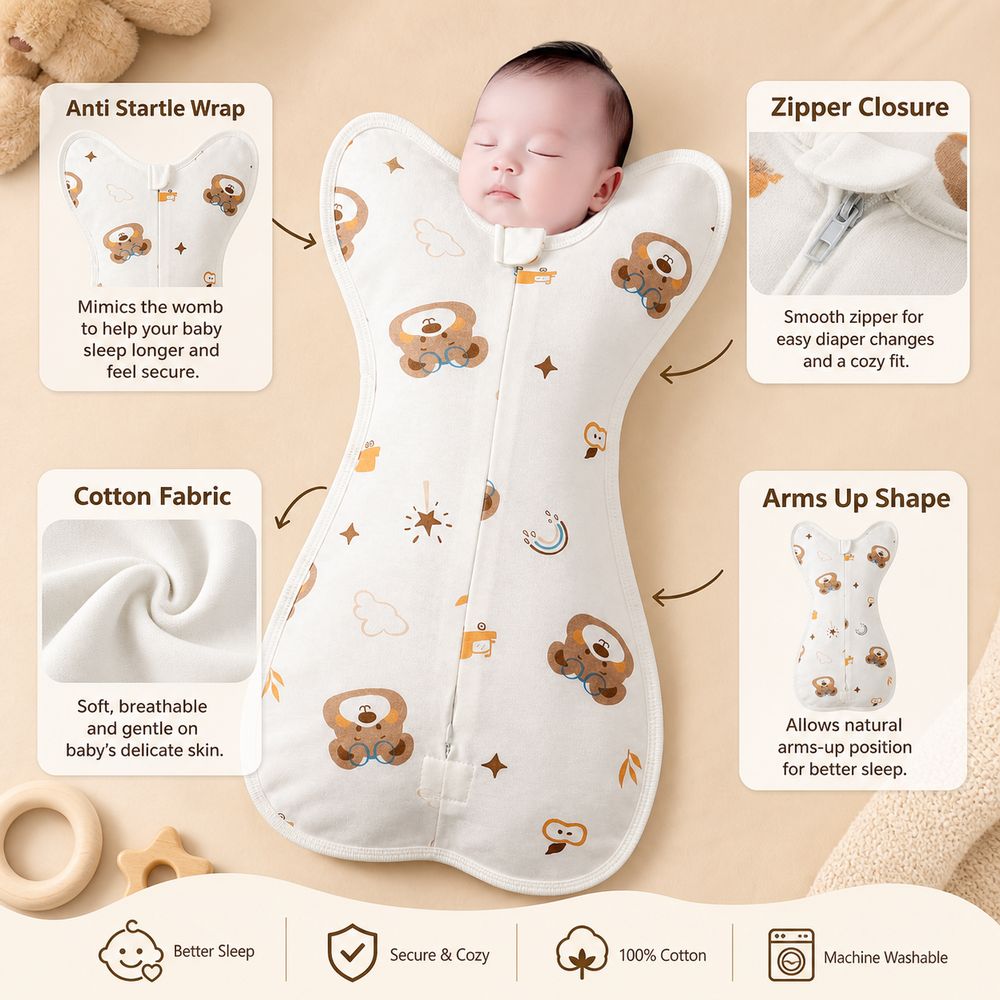 Cotton Baby Swaddle Blanket An - Baby Sleep Sack ulasan dan harga