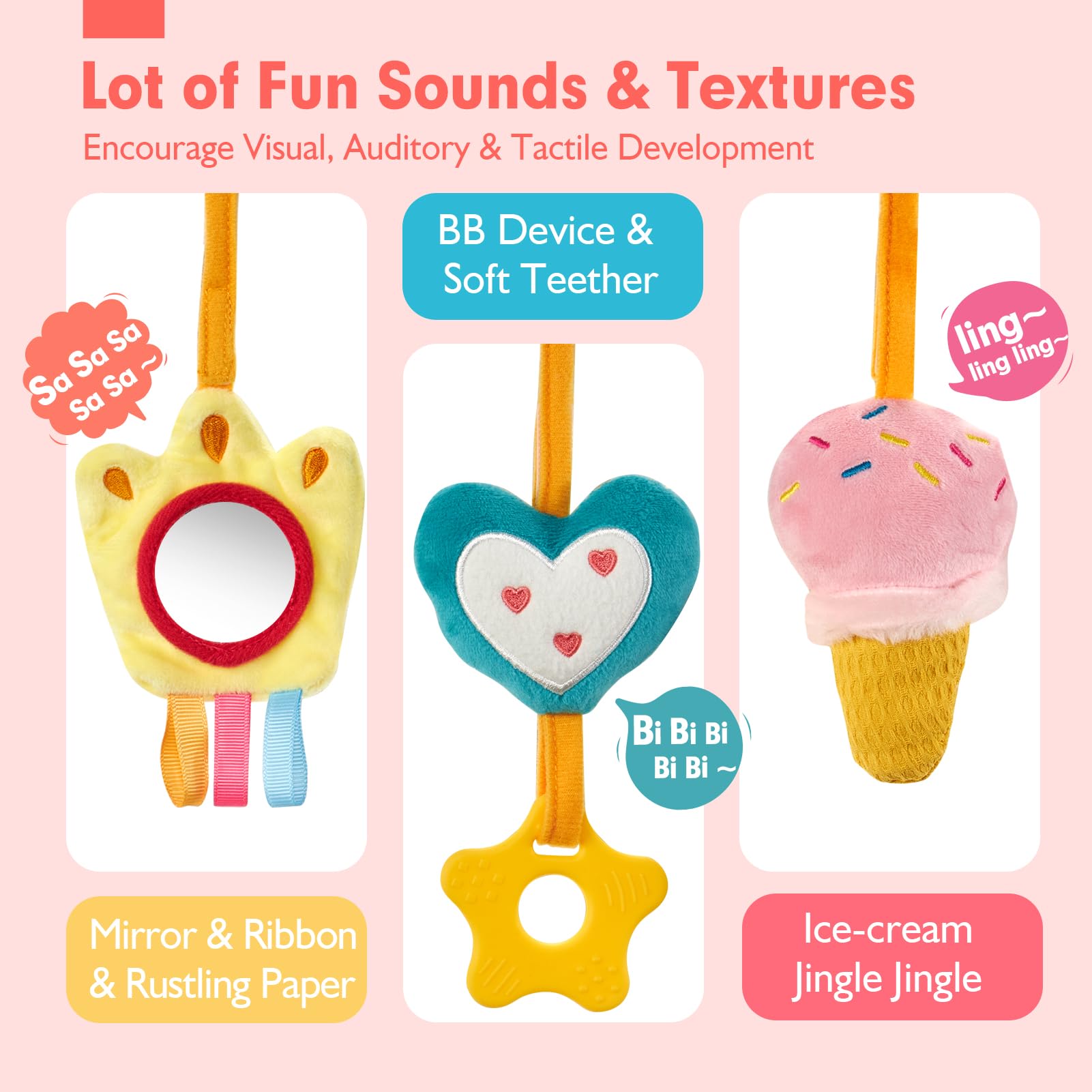 Car Seat Toys for Babies Rattl - Baby Rattle Toy Set ulasan dan harga
